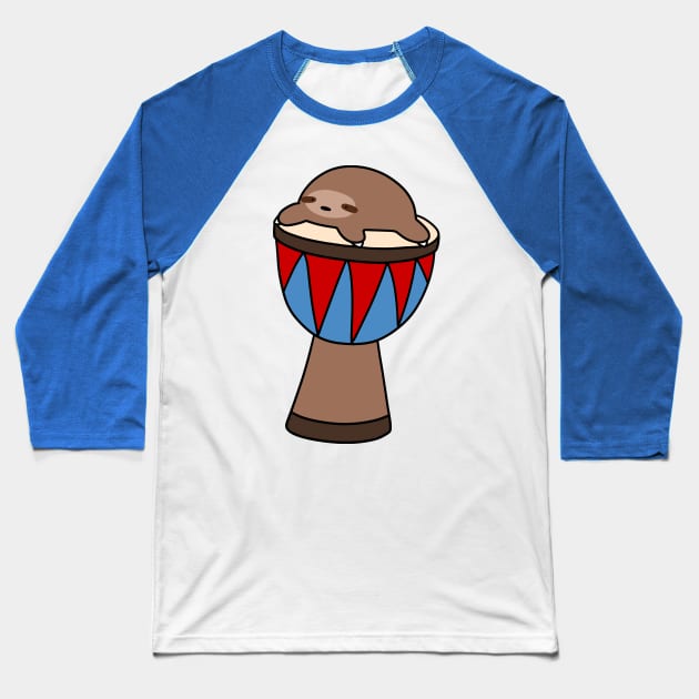 Little Sloth and Djembe Baseball T-Shirt by saradaboru